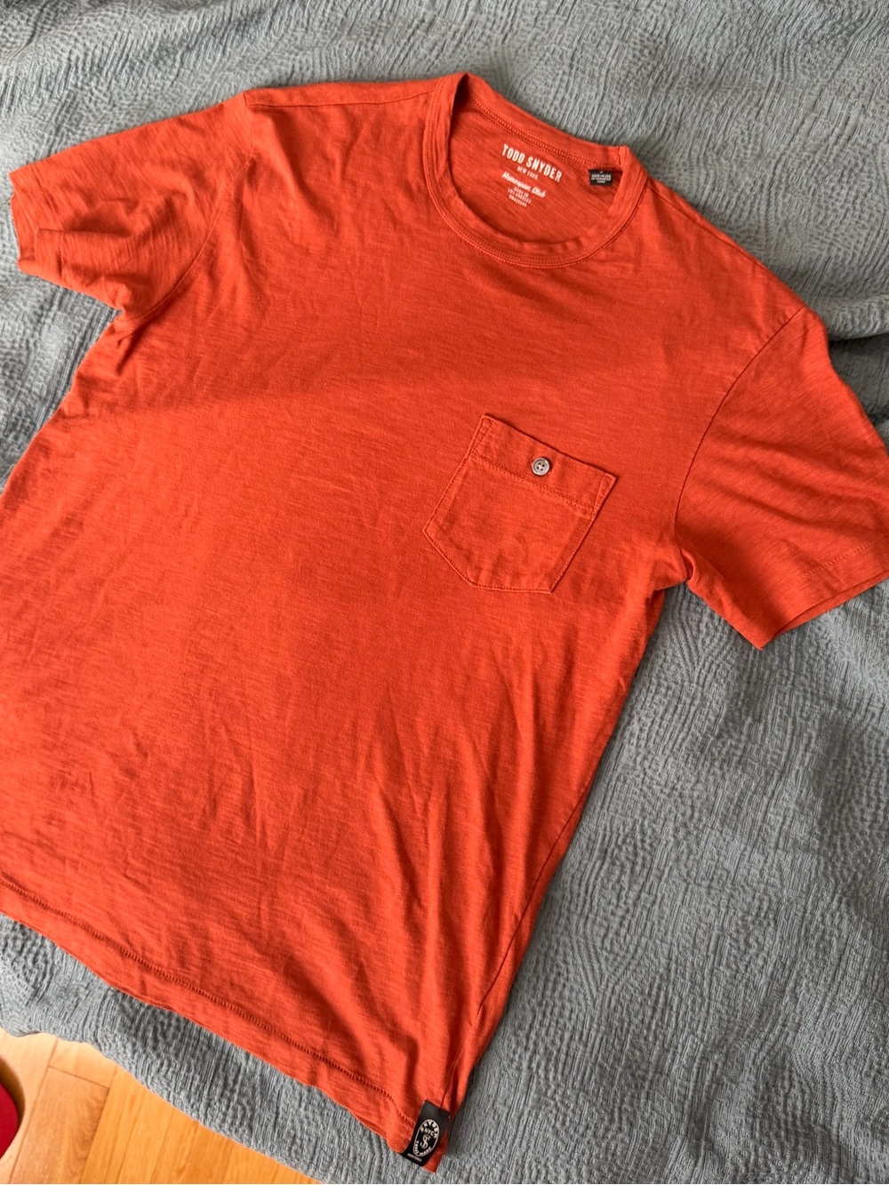 Todd Snyder Orange Crewneck Pocket Tee